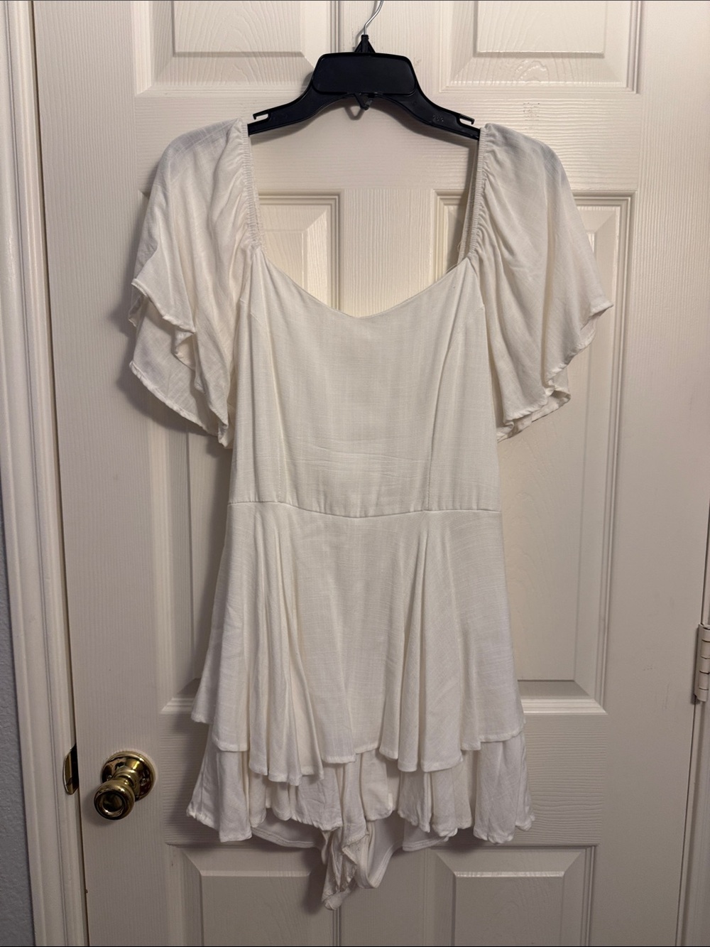 Altar'd State White Flutter Sleeve Romper